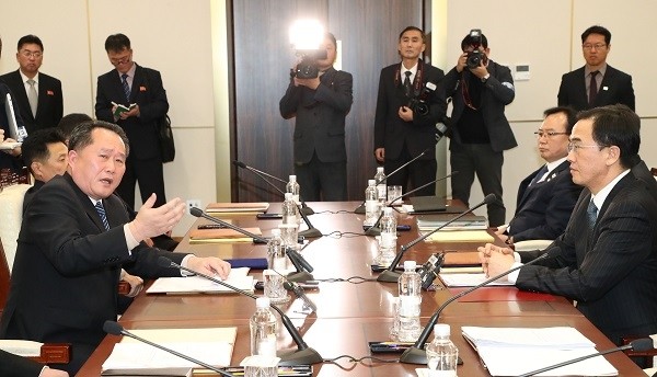 남북 고위급회담이 9일 판문점 남측 평화의 집에서 열렸다. (사진=뉴시스 제공)
