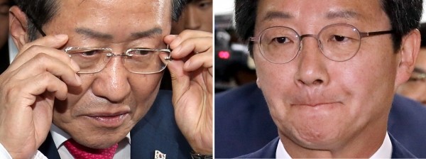 홍준표(왼쪽) 자유한국당 대표와 유승민 바른미래당 공동대표(오른쪽)가 14일 6·13 지방선거 참패에 대한 책임을 지고 대표직 사퇴했다.(사진=newsis)