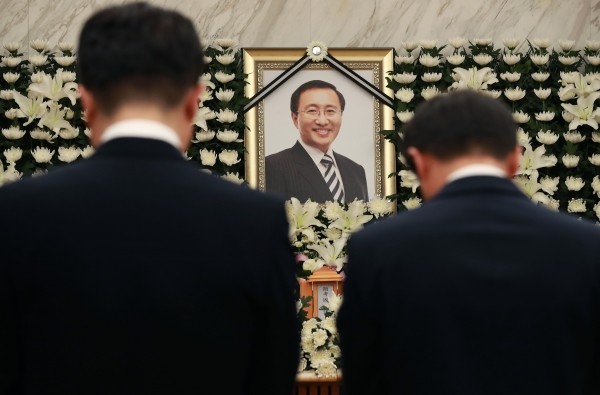 고 노회찬 정의당 원내대표의 빈소가 마련된 서울 서대문구 세브란스병원 장례식장.(사진=newsis)